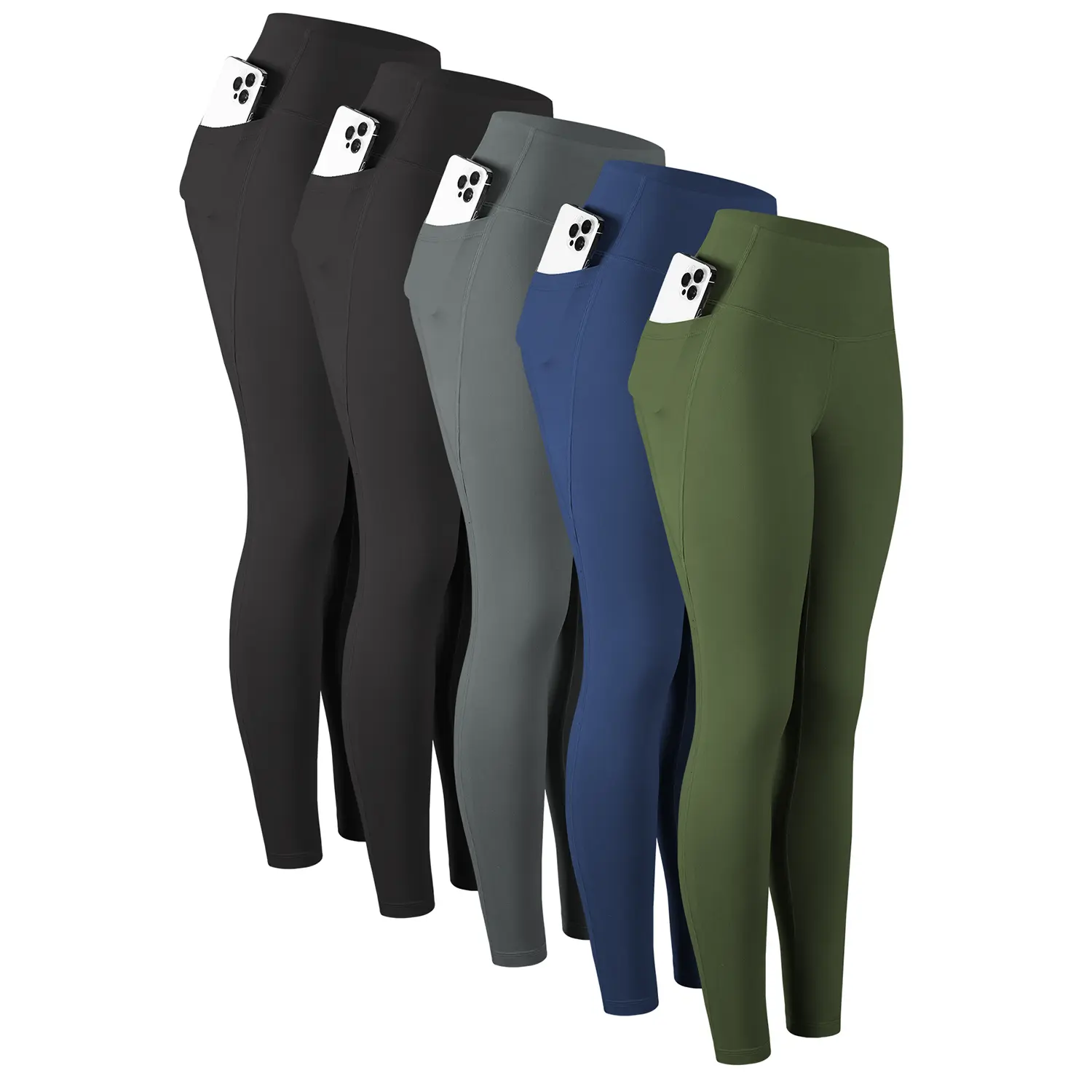 5 Packs -Army Green+Navy+Gray+2Black