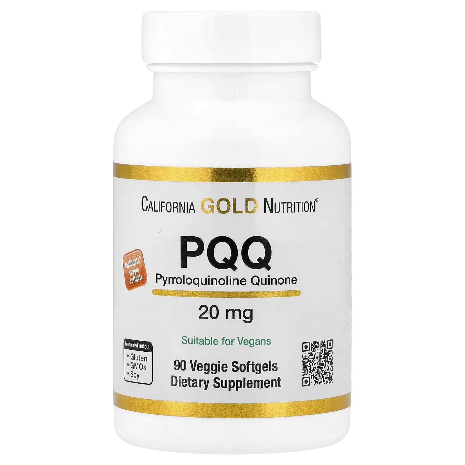California Gold Nutrition PQQ, 20 mg, 90 Veggie Softgels