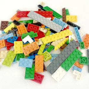 1 Bag 100PCS 12 Shapes Thin Plate Parts City Bulk Building Blocks Mixed Accessory Creative Bricks Compatible Brand 1x1 1x2 1x4 Dots