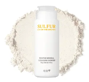 [Sinsuru] Sulfur Mineral Cleansing Powder, Exfoliating Facial Wash with Enzymes and PHA for pores and blackheads, Even Skin Tone, Radiant, Sensitive, Acne-Prone Skin, Korean Skincare(1.76 oz. 50g)