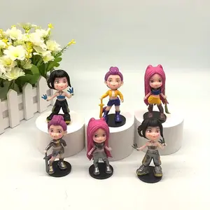 6pcs/Set Kpop Demon Hunters Figure Toy Cartoon Rumi/Mira/Zoey Action Figure PVC Desktop Decoration Model Doll Toy Fans Gift