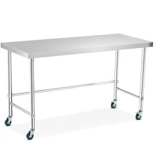 Commercial Grade Prep Table with Stainless Steel Surface, Heavy Duty Workbench for Home or Industrial Use, Multipurpose Utility Cart