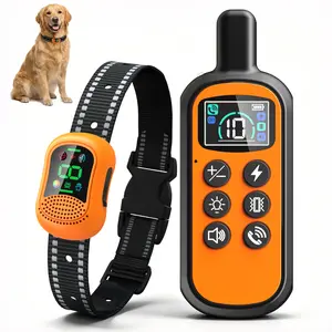 Dog Training Collar with Voice Call, 4900FT Long Range Dog Shock Collar, 5 Modes, IP67 Waterproof Bark Collar for Dogs, Rechargeable E-Collar for Small Medium Large Dogs 10-120lbs (Orange)