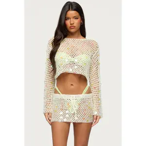 Kirah Sequin Crochet Top