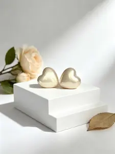 2pcs Fashion Heart Shell Stud Earrings, S925 Silver Color Ear Nails, Elegant Minimalist Design, Perfect for Daily Wear and Parties