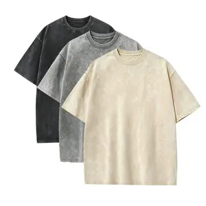 Heavyweight Cotton 3-Pack Tees, Vintage Acid Wash Oversized Baggy Shirts for Men Women