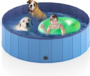 ProSplash Foldable Dog Pool - Portable Collapsible Pet Bathing Tub for Dogs and Cats - Hard Plastic, Ideal for Outdoor Pet Swimming - 47 x 12 Inches