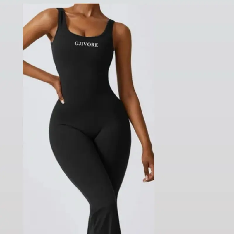 Gjivore Sexy Babe One Piece - Black Sleeveless Jumpsuit with High-Waisted Design for Women