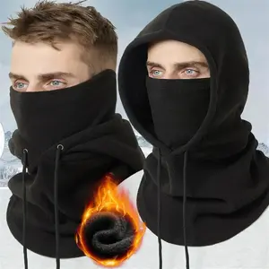 Winter Thermal Fleece Hat Hooded Outdoor Windproof Cold Warm Skiing Sport Balaclava Men Women Neck Warmer Cycling Face Mask Caps