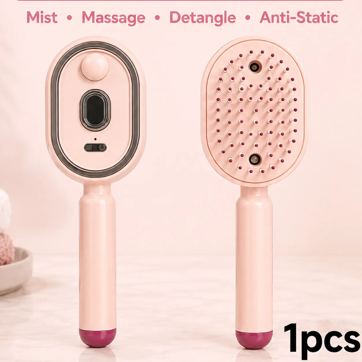 Stop Frizz & Tangles!  This Electric Mist Hairbrush sprays fine water to hydrate while you detangle. Features soothing scalp massage nodes & anti-static tech for silky smooth hair. A total game changer!  #HairHacks #FrizzFree #BeautyGadgets