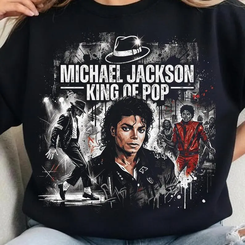 Michael Jackson King of Pop Halftone T-Shirt Design for Fans
