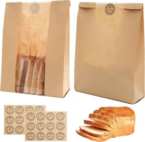 100 Pack Reusable Bread Bags for Sourdough Bread - Food Storage Bags with 120 Bread Sticker, Ideal for Home Baking and Bakeware Utensils sourdough paper bread bag