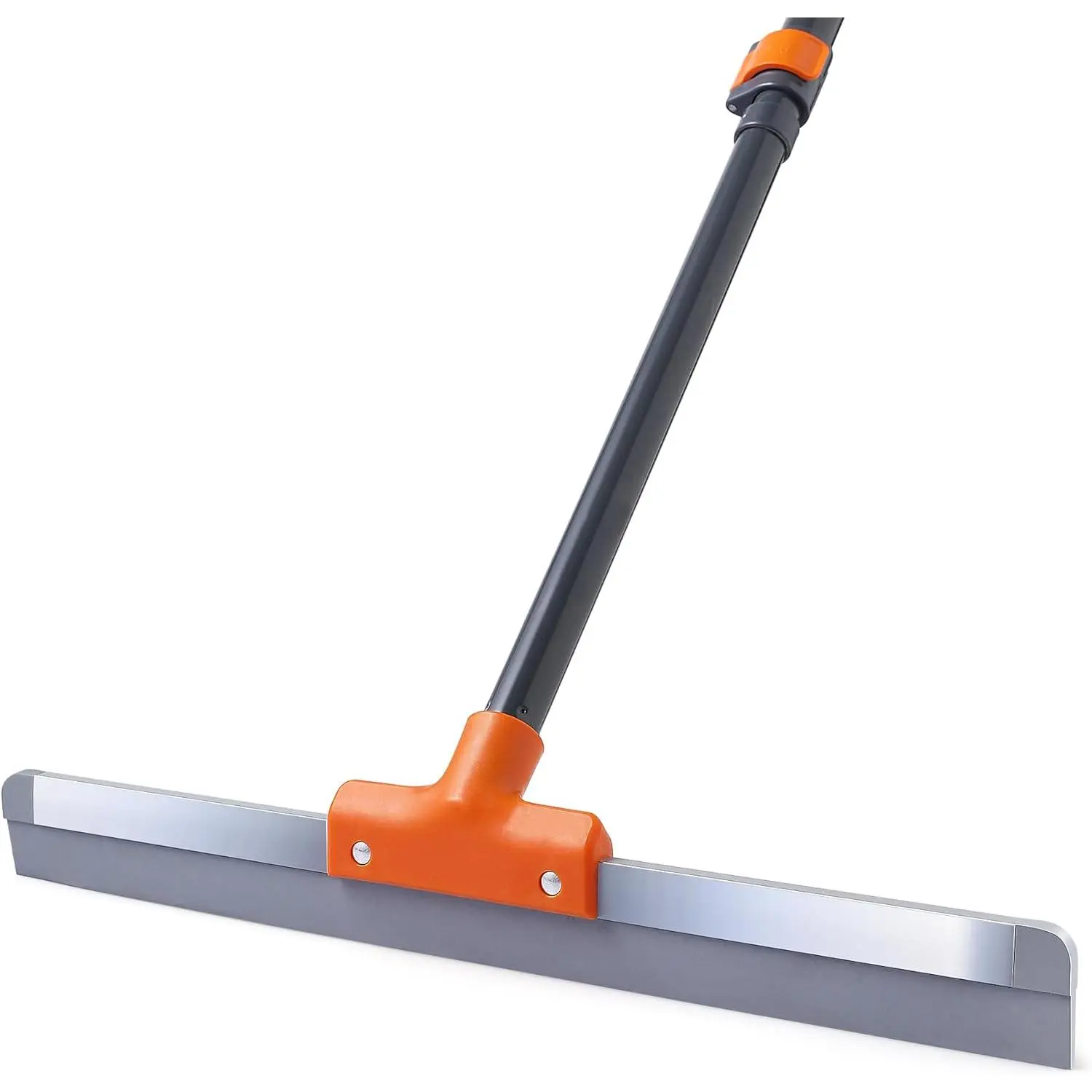 Rubber Floor Squeegee for Concrete Floor, Tile Floor, Metal Aluminium Heavy Duty Garage Shower Floor Squeegee Broom for Removing Water, Commercial Scrubber Mop with Extendable Long Handle