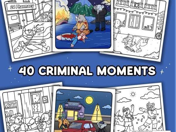 Criminal Moments: A Parodic Cute and Comfy Coloring Book for Adults – Hand Drawn Hygge Vibe Crime Scenes to Color for Relaxation, Halloween Fun, or as ... Who Enjoys Mystery, Thrillers, and Suspense