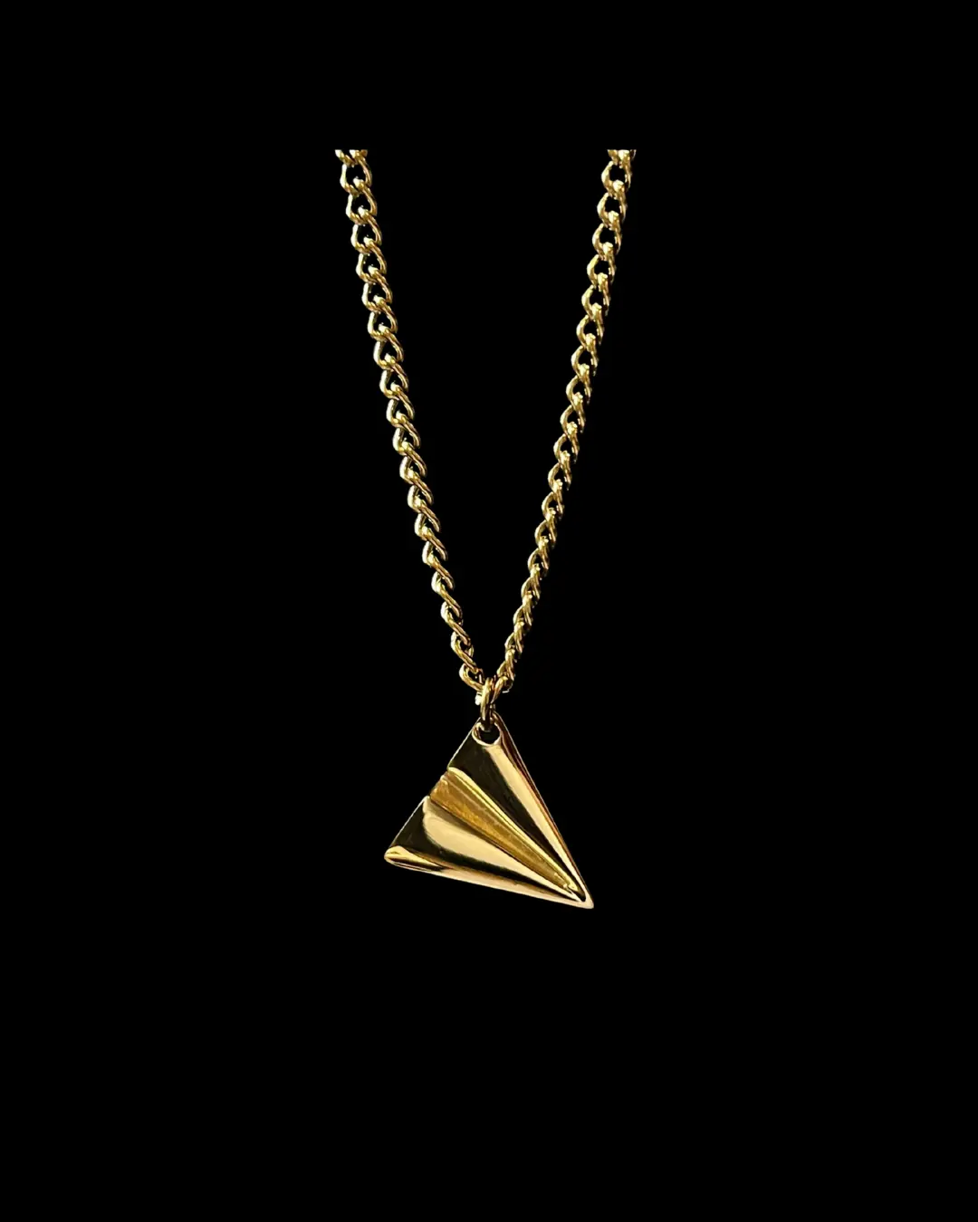 XL Sized GOLD Paper Airplane Necklace