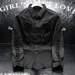 2025 Autumn Men's New Shirt Trendy Fashion High-end Non-iron Elegant Versatile Long Sleeve Shirt dad  shirt vintage  summer  clothes jacket tank  tops  men Menswear Gamis