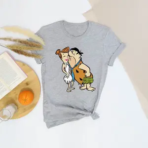 Funny Caveman Graphic Tee, Retro Cartoon Couple Shirt, Vintage Style Gift for Him or Her