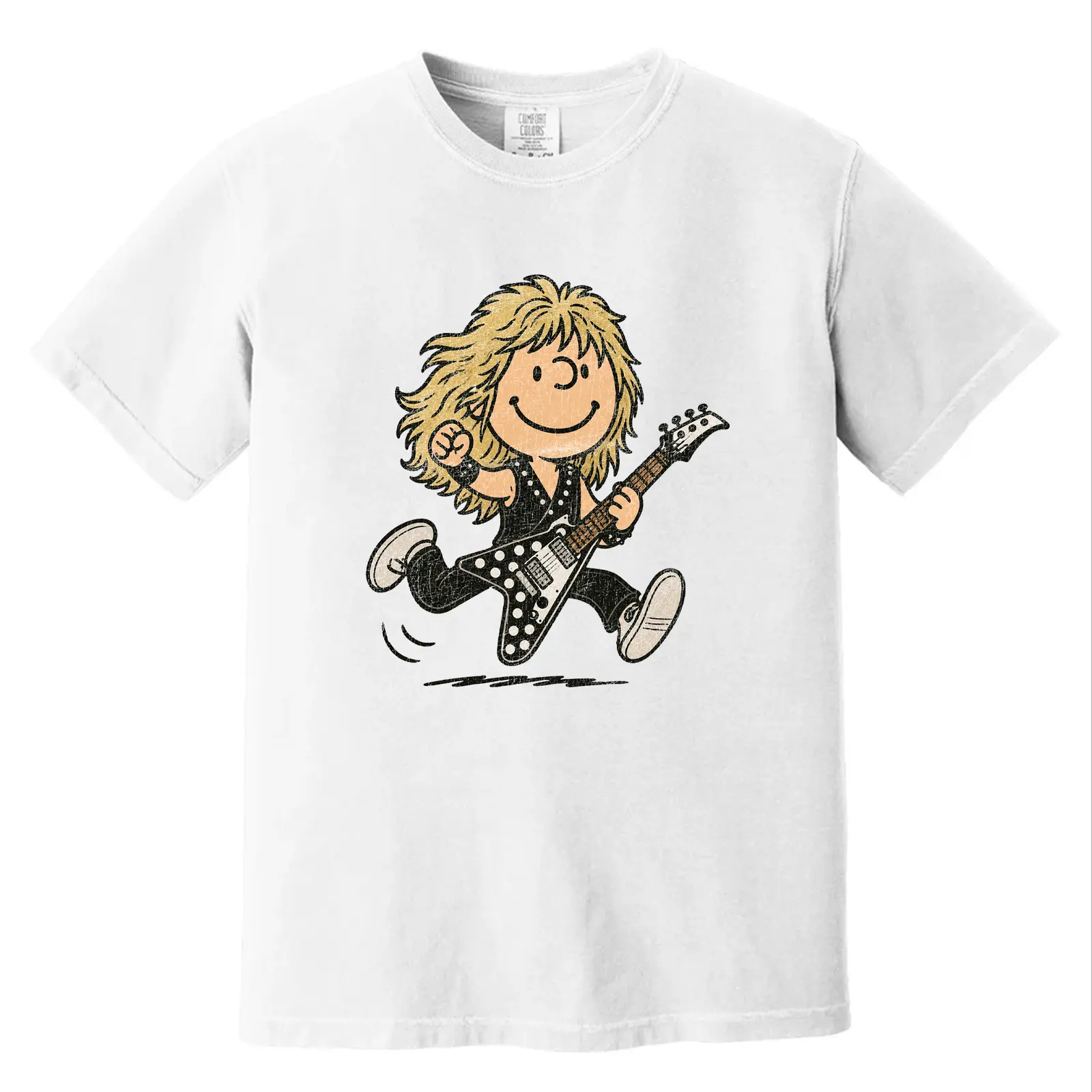Randy Rhoads Style Rock Legend Comfort Color Graphic Printed Tee Ring-Spun Cotton Soft-Washed T-Shirt Trendy Tops Perfect Gift Seamless Unisex