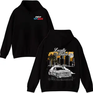Chevy Turn Bados Locally Hated Chevy Truck Hoodie – Vintage Chevrolet Lowered Pickup Graphic Hoodie, Soft Cotton Blend Pullover, Street Truck Car Culture Apparel for Men & Women