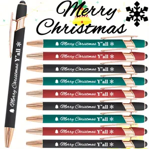 Christmas Gift Pens Set, Engraved Merry Christmas Design, Ink Tip Writes Smoothly, Ideal for Gifting Parents & Kids