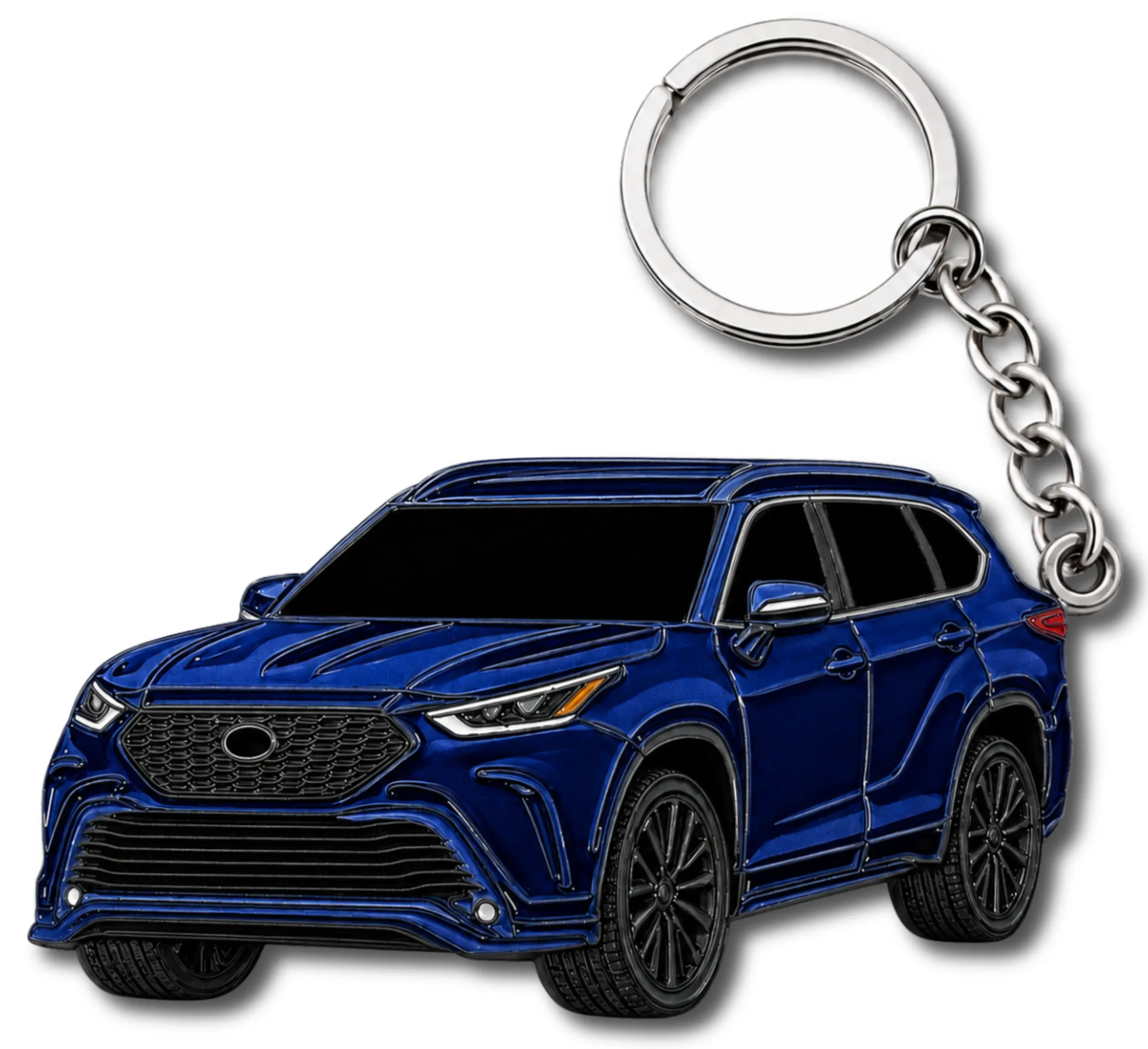 Highlander Metal Keychain - Compatible with Toyota Grand Highlander Key Chain Grand Highlander Accessories - SUV Car Gift for Owners