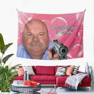 Daddy Winkle Bertram Funny Wall Hanging Tapestry Be Respectful to Daddy Poster 3x5Ft Party Decor for Living Room Bedroom