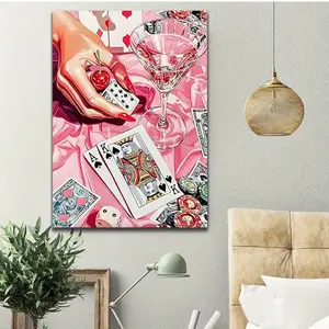 DIY 5D Poker Card Diamond Painting Kit, Round Full Drill Embroidery Craft, Theme Canvas Wall Decor, Home Art, Holiday Gift, Handmade Gifts, 19.69x27.56 Inches