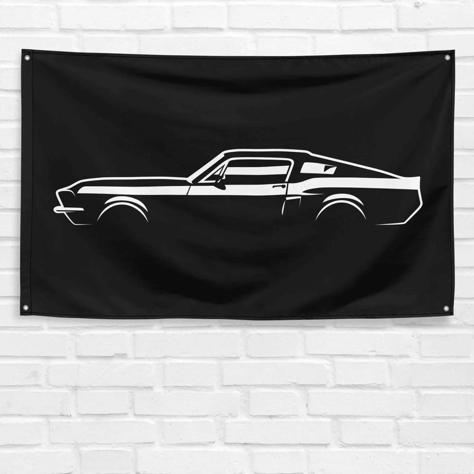 Unbranded & Handmade Vibrant Polyester 3x5 ft Banner - 1968 Mustang Shelby GT500KR Themed Flag, Dad-Grandpa Gift for Car Enthusiasts, Man Cave Garage Wall Decor, Gifts For Grandpa