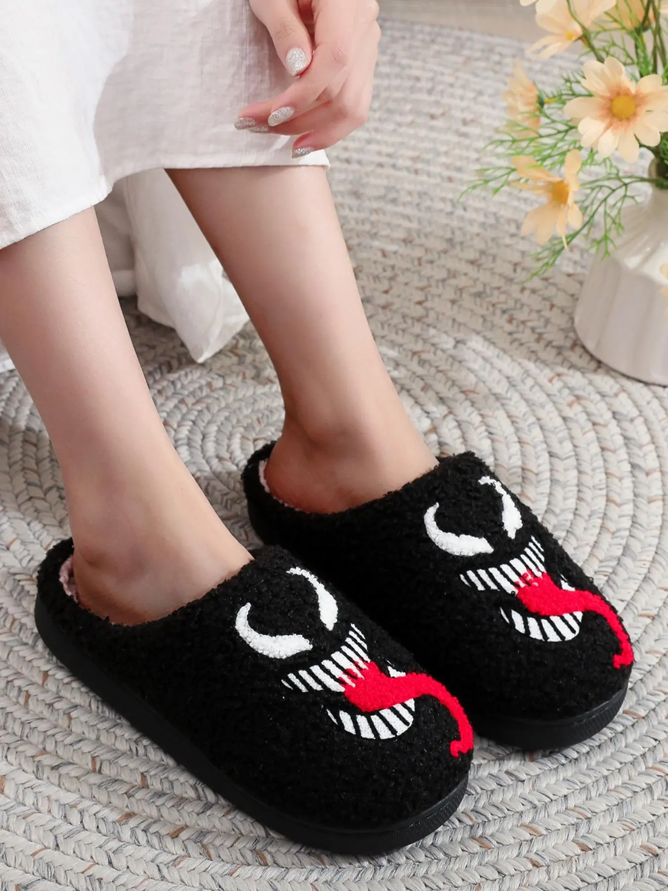 2024 New Style Halloween Themed Women's Slippers, Slide, Casual Soft Comfortable Home Slippers for Indoor & Outdoor Wear, Warm Slippers for Fall & Winter, Thick Sole Slippers