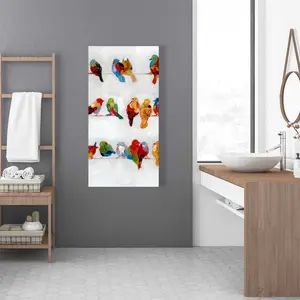 Begin Home Decor C1RC2448JC7ODK 24 x 48 in. Colorful Birds on a Wire Canvas Art - Home Decor Accent