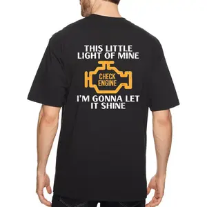 Funny Check Engine Light Graphic Cotton T-shirt Car Mechanic Humor Gift Auto Repair Enthusiasts Casual Short Sleeve Round Neck Tee with ECU Design OBD-II Connector Season Comfort Fit for Car Mechanics Digital