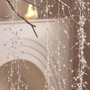 1.3m Pearl Beaded Garland Decoration, Christmas Tree Decor, Round Bead Garland, Valentine's Day Gift, Home Party Wedding DIY Hanging Decor