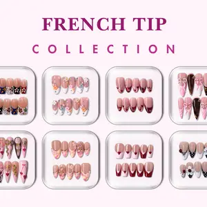 NailPhoria FRENCH TIP Collection - Handmade Press-On Nails | Reusable, Salon-Quality, Long-Lasting, Glossy Design