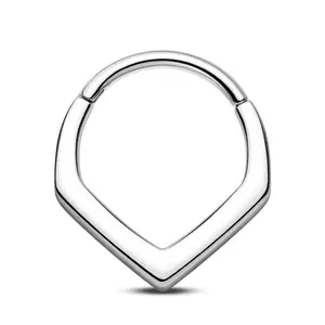 Oufer 16G Thick V Style Septum Ring 316L Stainless Steel