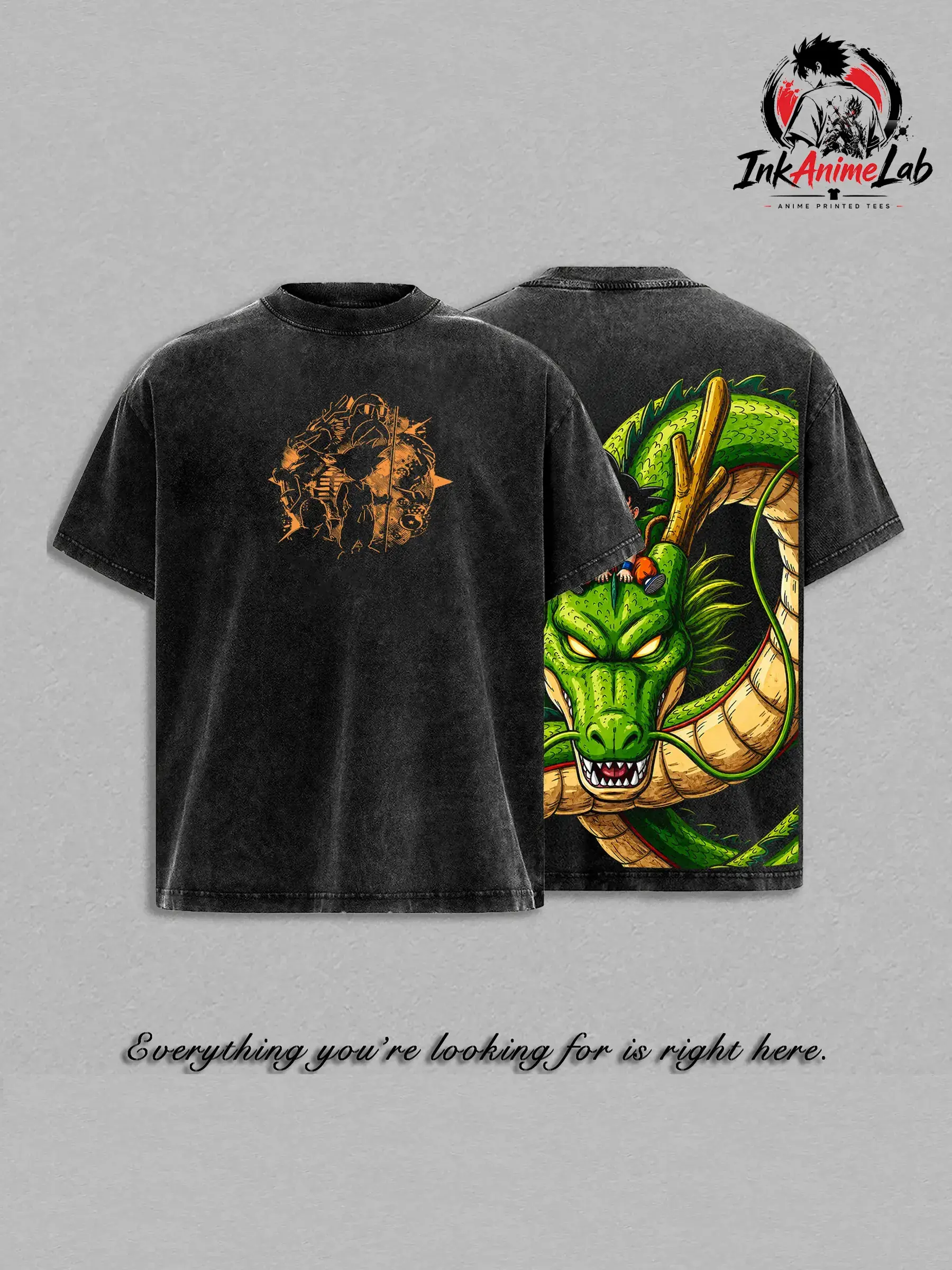 Kid Goku Retro Vintage DBZ Anime T‑Shirt, Oversized Washed Heavyweight Cotton Unisex Tee, Classic Manga Graphic Top, Ideal Gift for Anime Fans & Anime Lovers