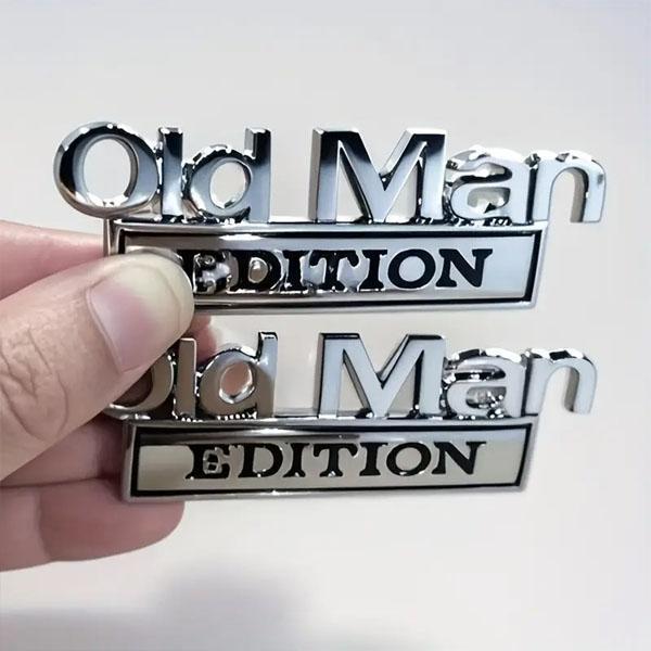 "Old Man Edition" 3D Emblem Sticker Badge, Funny Decals for Car, Truck, SUV, Motorcycle