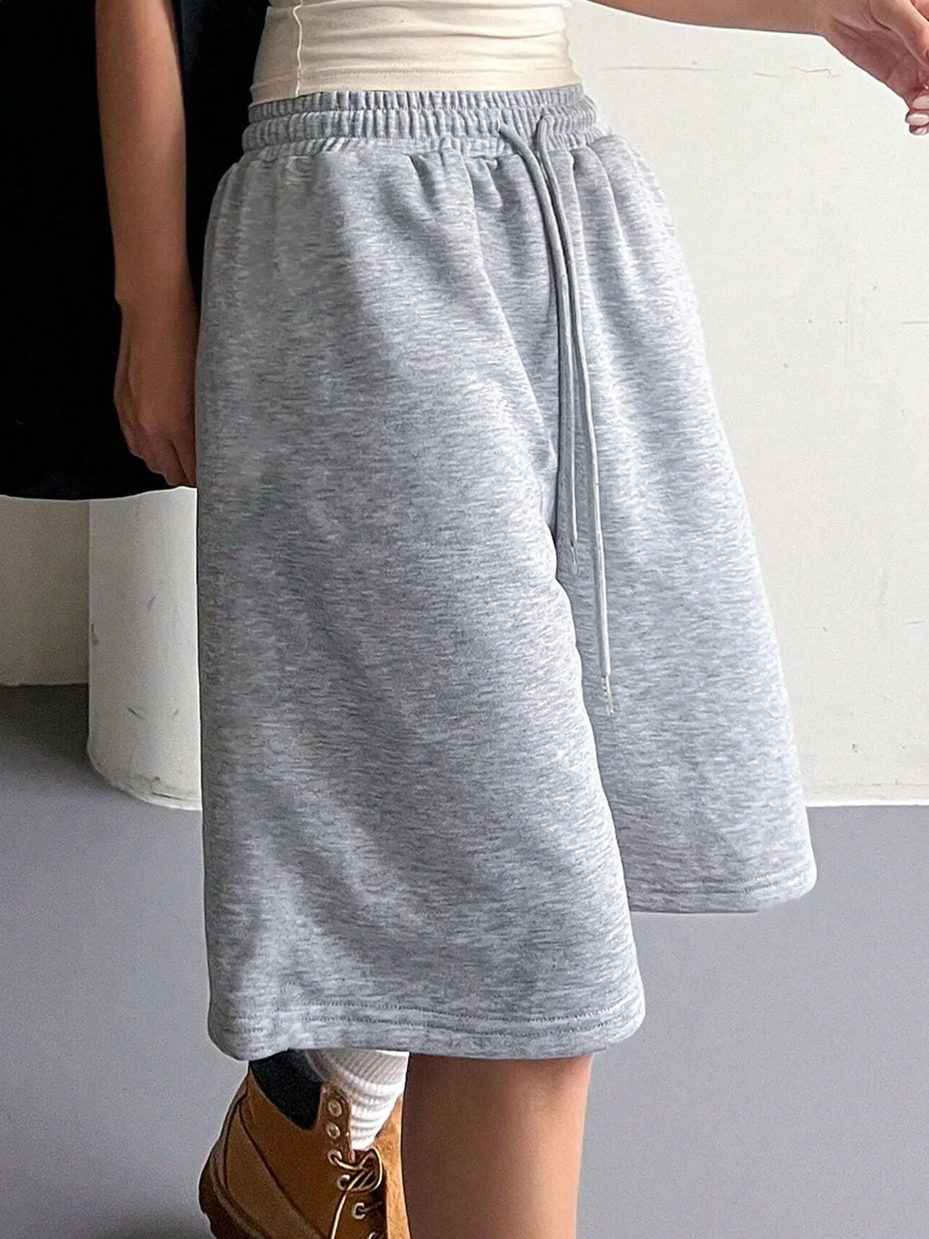 Women's Y2K Retro Streetwear Casual Loose Baggy Oversized Capri Cropped Pants, Casual Summer Bottoms, Adjustable Elastic Drawstring, Suitable for Athleisure and Weekend Outfits, Bottom