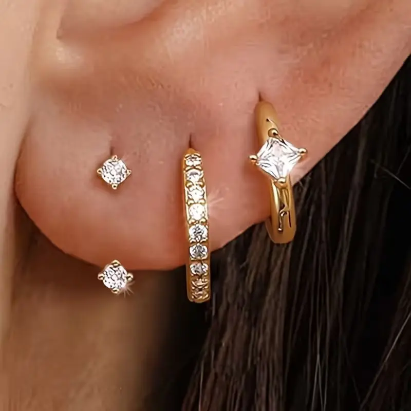 dazzling hoop and stud earring set