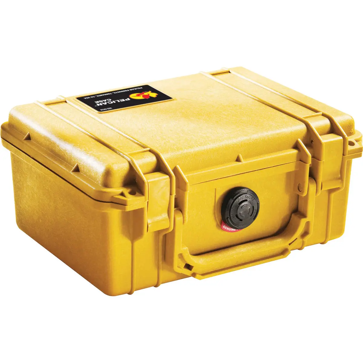 Pelican 1150 Watertight Airtight Hard Case with Foam Insert, 1/4" (6.4 mm) Neoprene O-Ring, ABS Latches, Automatic Purge Valve - Yellow, Ideal for Camera Electronics During Flights, Capturing Images Under The Sea