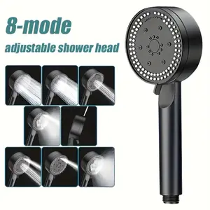 1pc 8-speed Multi-functional Shower Pressurized Showerhead, Pressurized Showerhead, Bathroom Accessories, Handheld Showerhead, Wall-mounted Showerhead, Jet Showerhead, High Pressure Shower Head