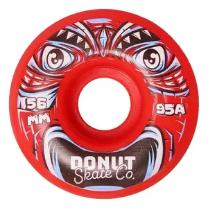 Donut Skate Co. 56mm - 95a Tiki Skateboard Wheels for Tricks, Skateparks, Street Skating, Cruising, Wear Resistant, Set of 4