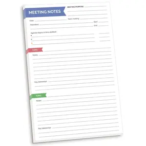 Planning Pad 6" x 9" Double Sided Meeting Notes Neutral Organizer for Agenda Key Takeaways Action Items Follow Up