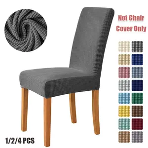 [1/2/4 Pieces] Elastic Jacquard Backrest Chair Cover - Home Decoration, Dirt-resistant, Straight Backrest Chair Cover Without Armrests, Suitable for Living Room, Dining Room and Office