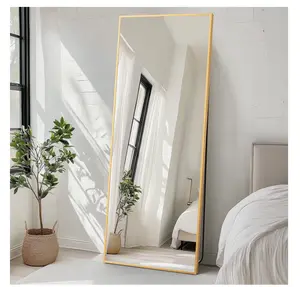 CONCETTA 26"x71" Rectangle Full Length Mirror, Full Body Standing Mirror Floor Mirror, Gold