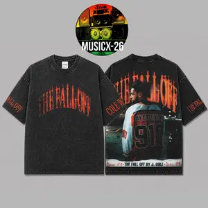 [X-26] Retro J. Cole, The Fall-Off Graphic Premium Acid Washed Cotton T-Shirt For Cole World, Disc 29, Disc 39 Hip-Hop Shirt, The Fall-Off Album Merch, Jermaine Lamar Cole Fan Graphic Tee,  Dreamville Music Fan Merch