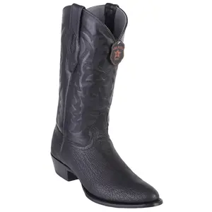 Los Altos Shark R-Toe Black Cowboy Boots 659305