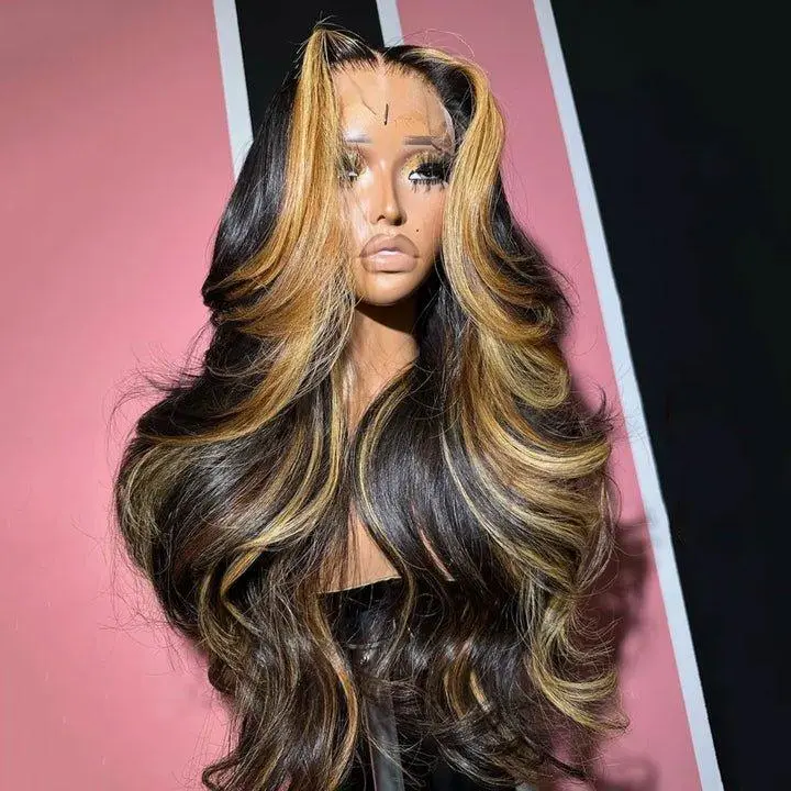 Layered Cut Salon Hairstyles Highlight Color Body Wave 13x4  display picture 1