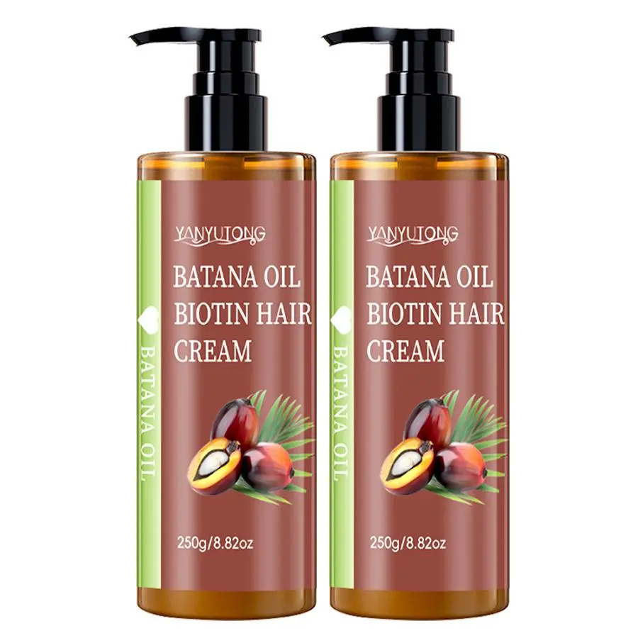 2PCS Batana Oil Hair Cream – Gently cares for dry, frizzy hair, adds healthy shine, improves overall hair condition. Made with soothing botanical ingredients, suitable for sensitive scalps. Ideal for daily use to nourish and restore stressed, damaged hair