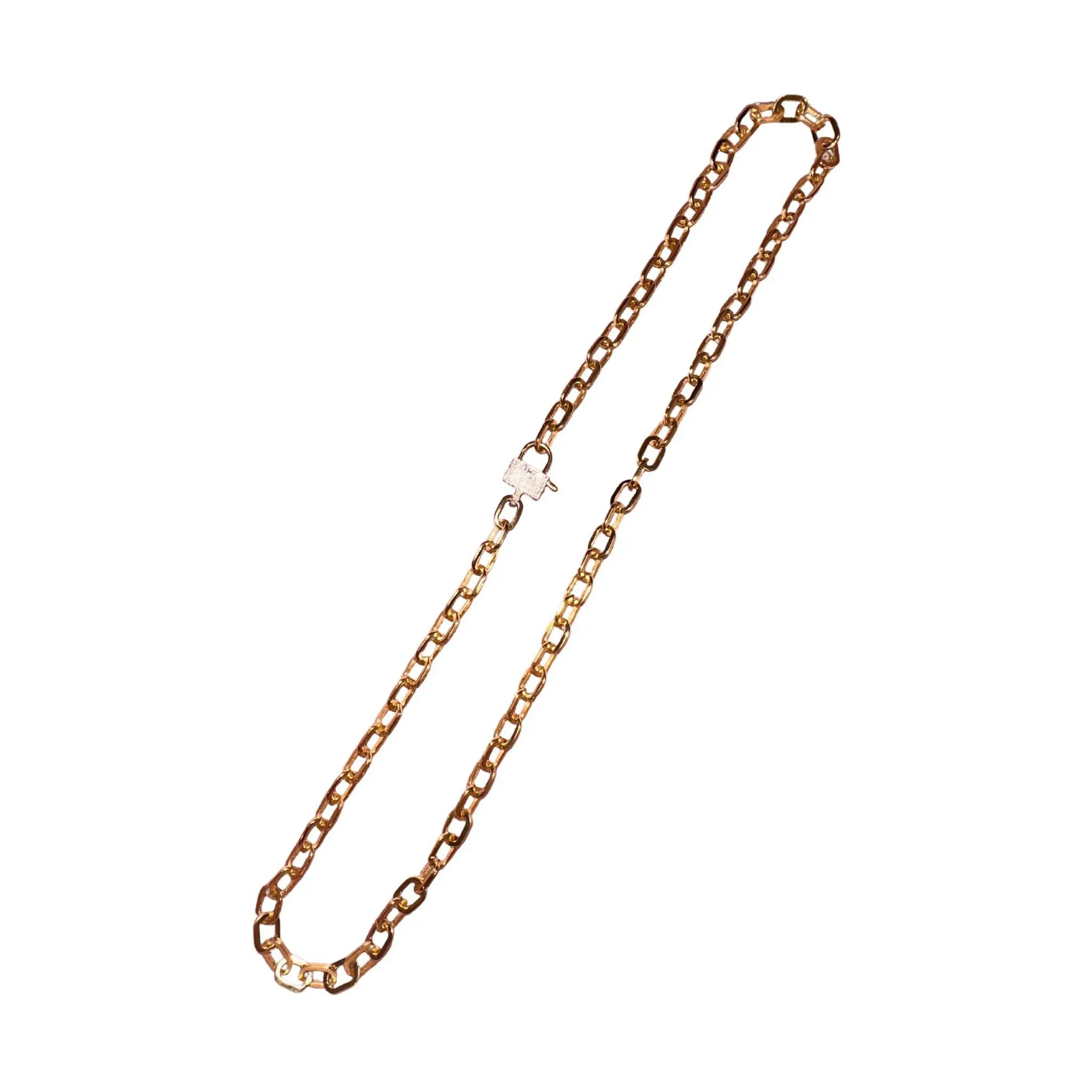 The Woods Brass Link Chain with Lock Clasp V786B