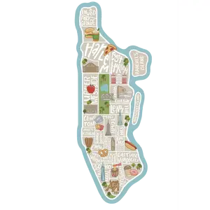Manhattan Map Design - 3D Wooden Souvenir Magnet Custom New York City Artistic Map with Iconic Neighborhoods & Landmarks Eco-Friendly Wood Perfect NYC Gift